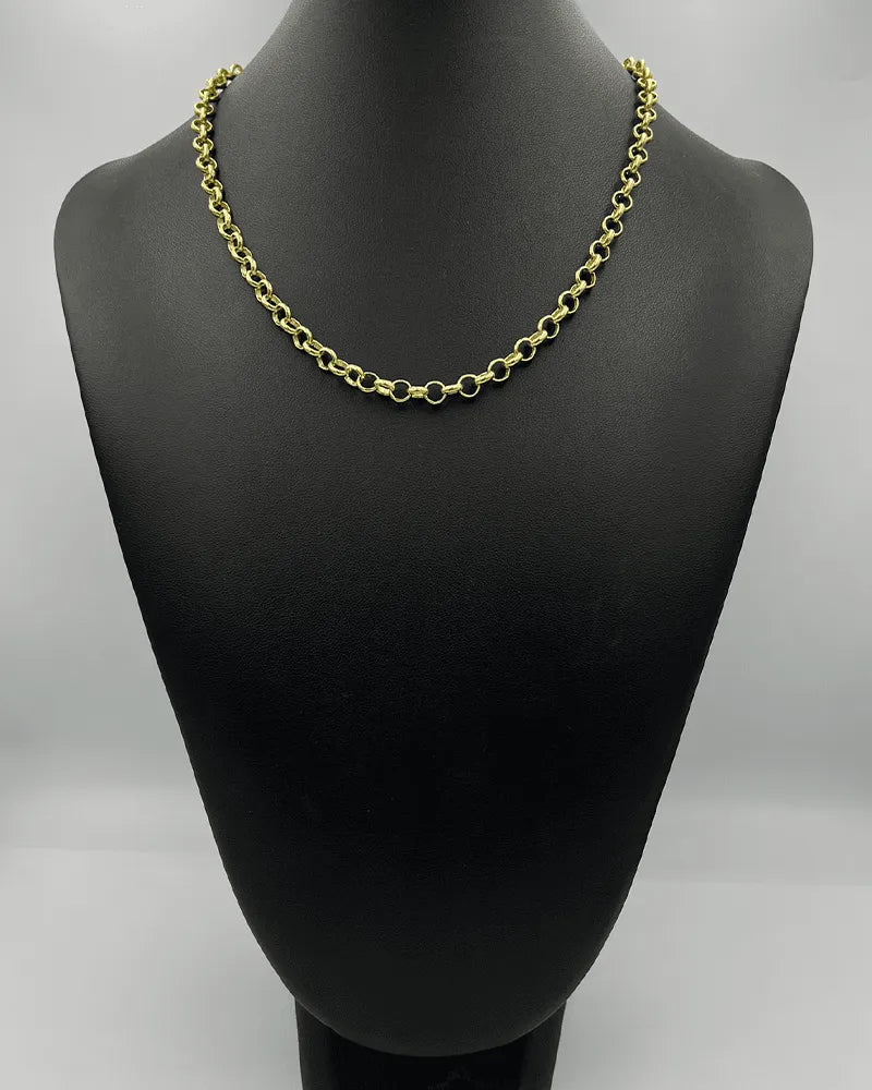 CORRENTE ELO PORTUGUÊS 4MM - 45CM - MOEDA ANTIGA