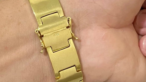 BRACELETE INTERCALADO LISO 16MM FEITO DE MOEDA ANTIGA - 21cm