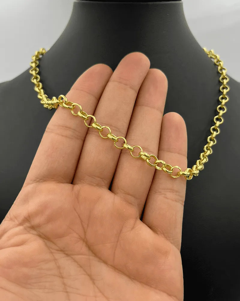 CORRENTE ELO PORTUGUÊS 4MM - 45CM - MOEDA ANTIGA