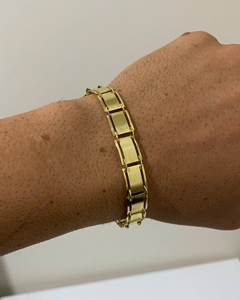 BRACELETE FECHADO 10MM FEITO DE MOEDA ANTIGA - 21cm