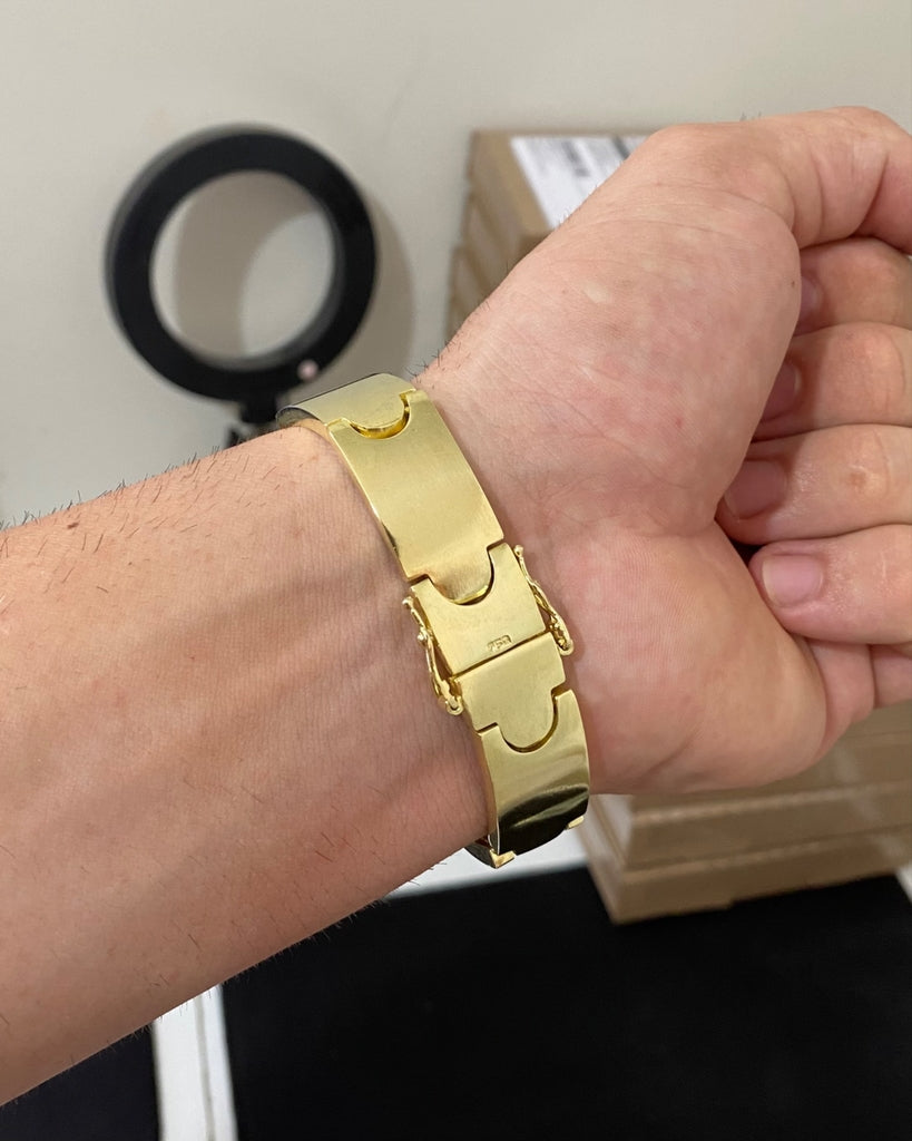 BRACELETE LISO 15MM FEITO DE MOEDA ANTIGA - 21cm