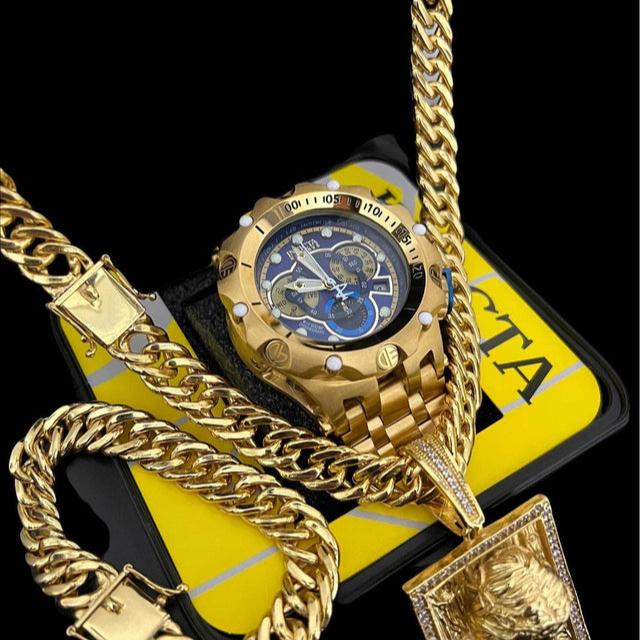 Relógio Invicta Venon Hybrid 100% Original + Kit 13mm Grumet Cordão + Pulseira + Pingente Banhado a Ouro 18K
