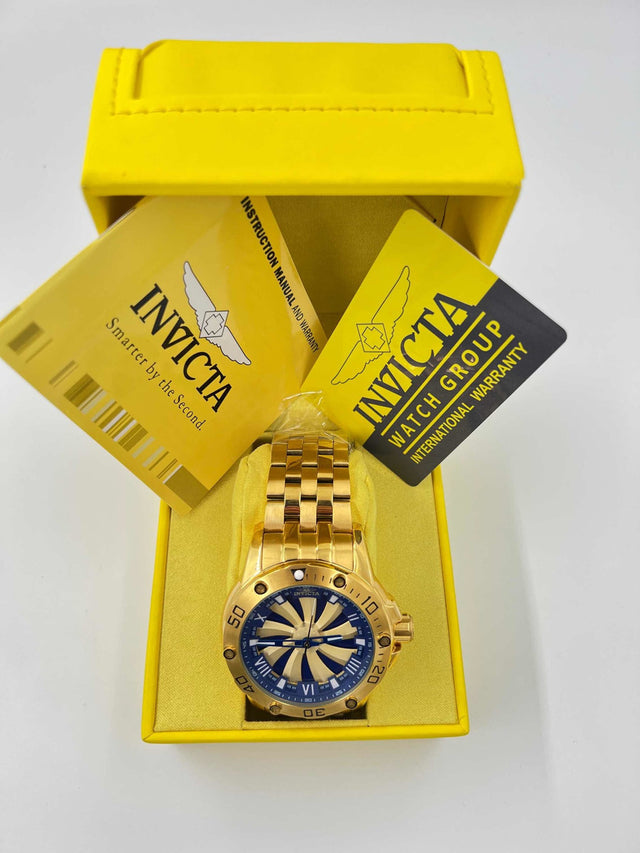 Relógio Invicta Speedway Turbine 25851 Gold 18k 100% Original C/ Caixa e Manual