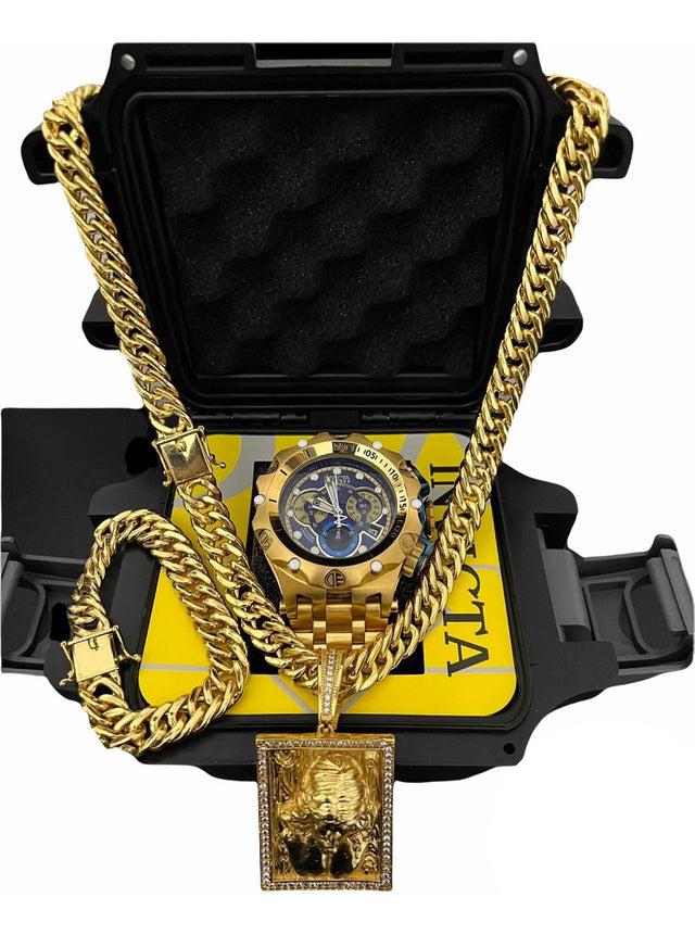 Relógio Invicta Venon Hybrid 100% Original + Kit 13mm Grumet Cordão + Pulseira + Pingente Banhado a Ouro 18K