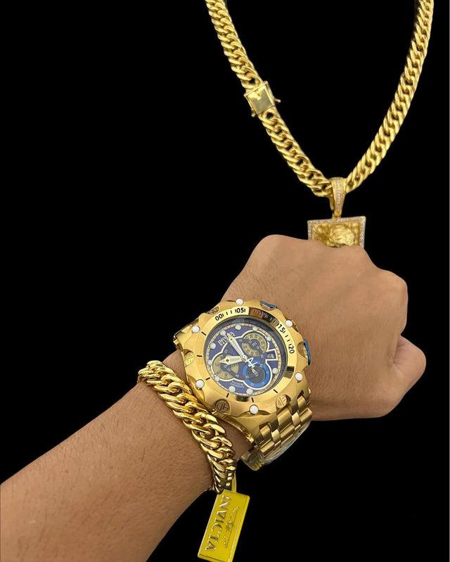 Relógio Invicta Venon Hybrid 100% Original + Kit 13mm Grumet Cordão + Pulseira + Pingente Banhado a Ouro 18K