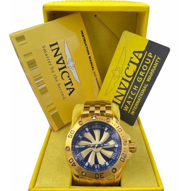 Relógio Invicta Speedway Turbine 25851 Gold 18k 100% Original C/ Caixa e Manual