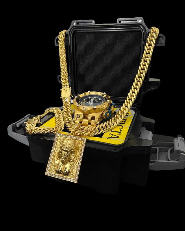 Relógio Invicta Venon Hybrid 100% Original + Kit 13mm Grumet Cordão + Pulseira + Pingente Banhado a Ouro 18K