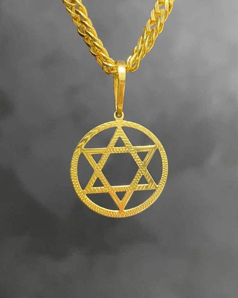 PINGENTE ESTRELA DE DAVI COM ARO - 2,3x2,3cm