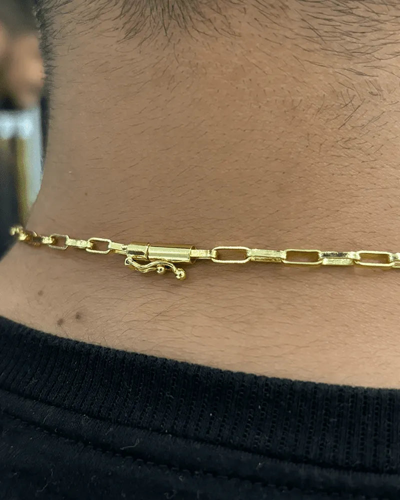 CORRENTE TIJOLINHO 4MM + PINGENTE CRUZ ENROLADA