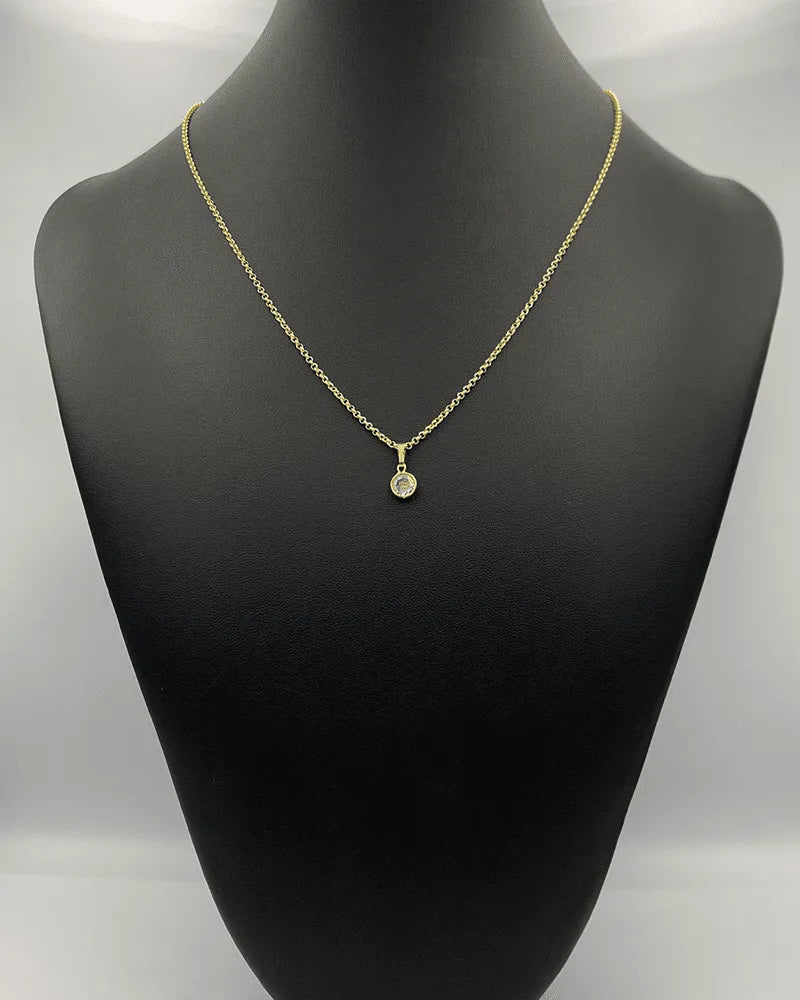 CORRENTE ELO PORTUGUÊS 2MM - 45CM + PINGENTE PONTO DE LUZ