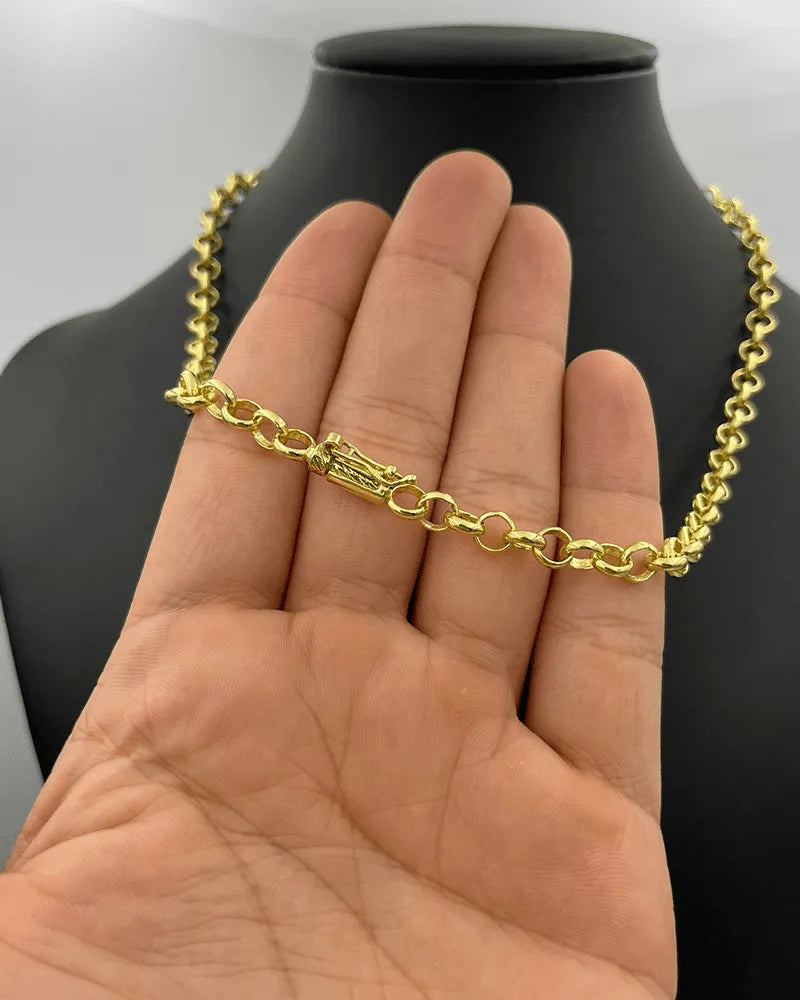 CORRENTE ELO PORTUGUÊS 4MM - 45CM - MOEDA ANTIGA