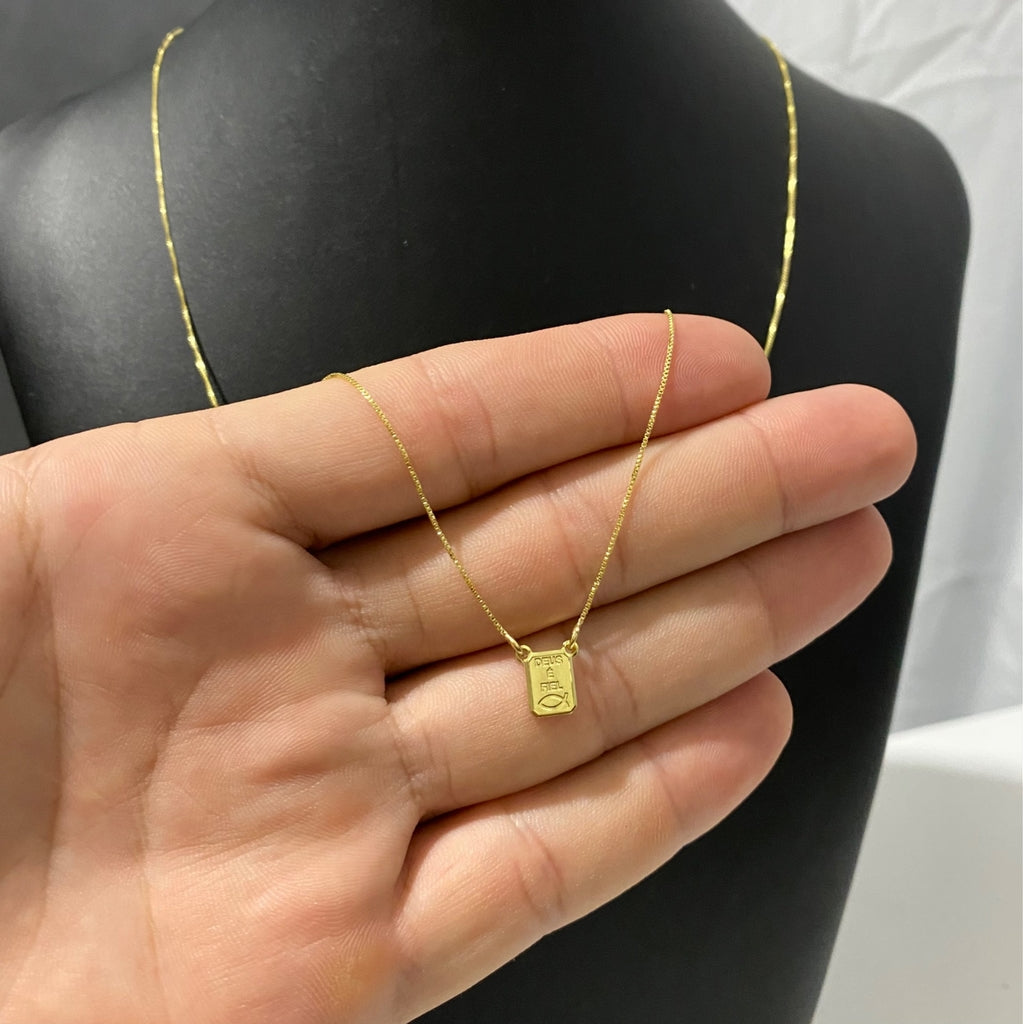 ESCAPULÁRIO VENEZIANA DEUS É FIEL/O SENHOR É O MEU PASTOR E NADA ME FALTARÁ - 1mm - 65cm