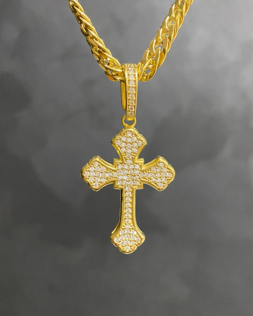 PINGENTE CRUZ CRAVEJADA GRANDE - 4,5x3cm