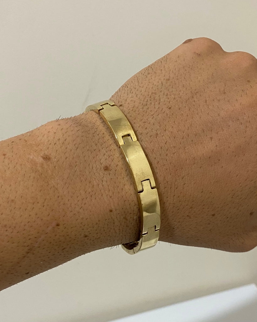 BRACELETE LISO 9MM FEITO DE MOEDA ANTIGA - 21cm