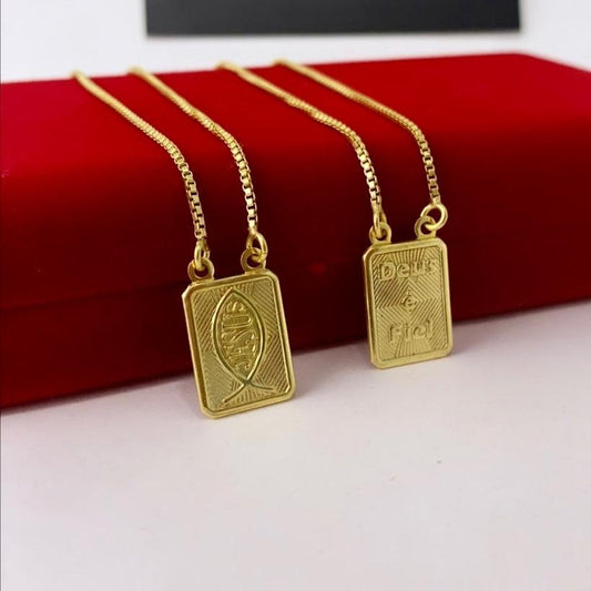 ESCAPULÁRIO VENEZIANA DEUS É FIEL/JESUS - 2mm - 70cm