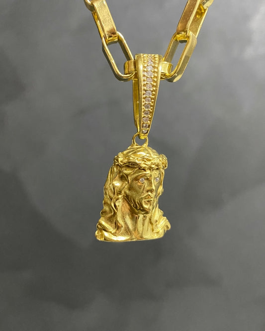 PINGENTE ROSTO DE CRISTO CRAVEJADO