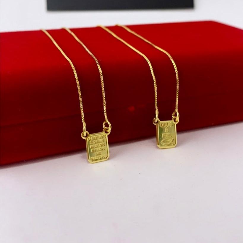 ESCAPULÁRIO VENEZIANA DEUS É FIEL/O SENHOR É O MEU PASTOR E NADA ME FALTARÁ - 1mm - 65cm