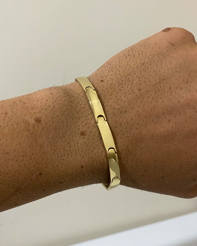 BRACELETE LISO 6MM FEITO DE MOEDA ANTIGA - 21cm