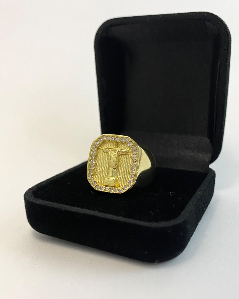 ANEL CRISTO REDENTOR COM BORDA CRAVEJADA