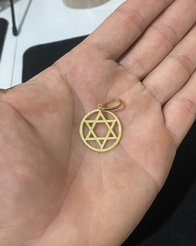 PINGENTE ESTRELA DE DAVI COM ARO - 2,3x2,3cm