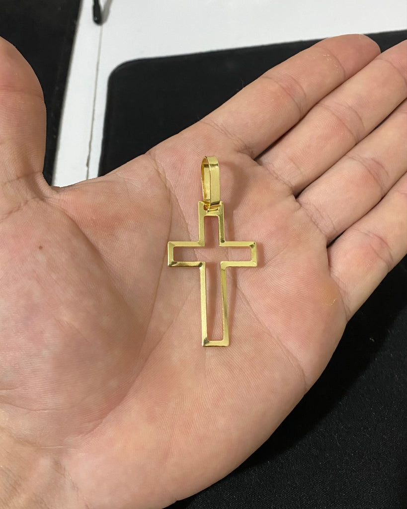 PINGENTE CRUZ GRANDE VAZADA 3D - 4,5x2,8cm