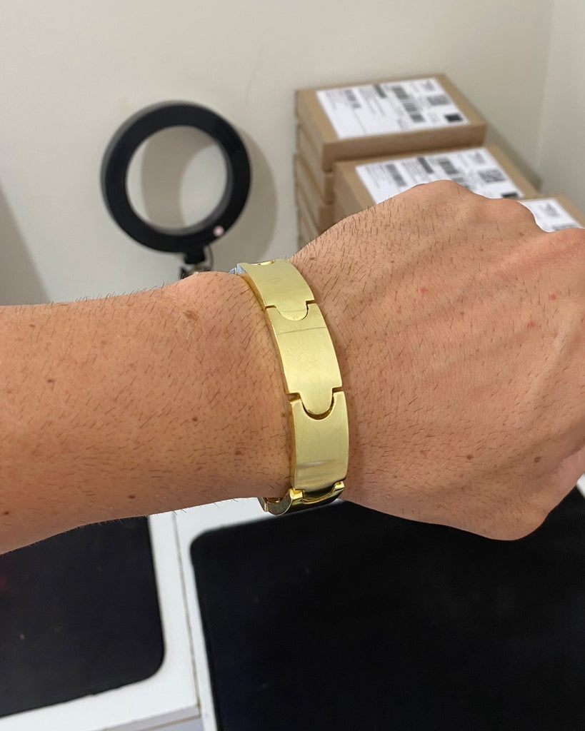 BRACELETE LISO 15MM FEITO DE MOEDA ANTIGA - 21cm