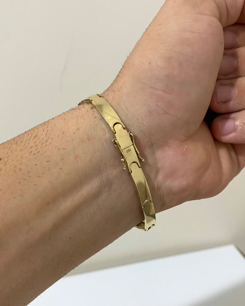 BRACELETE LISO 6MM FEITO DE MOEDA ANTIGA - 21cm