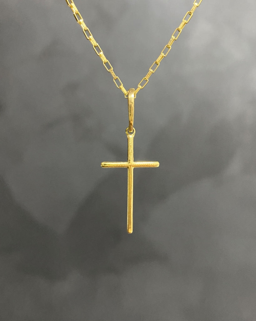 PINGENTE CRUZ LISA PEQUENA - 2,5x1,5cm