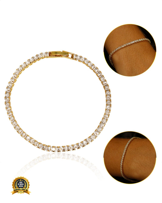 PULSEIRA BANHADA: RIVIERA QUADRADA 3MM