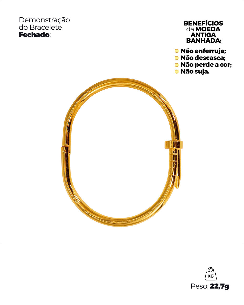 BRACELETE BANHADO: PREGO