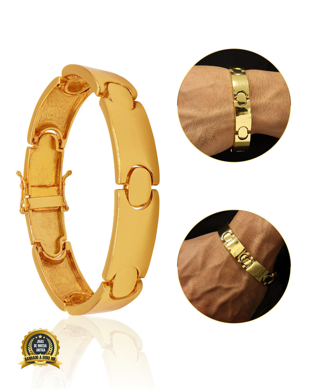 BRACELETE BANHADO: LISO REDONDO 13MM