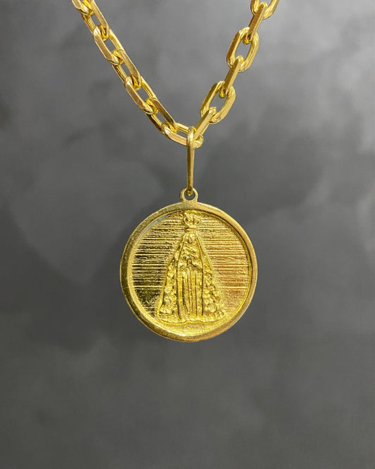 PINGENTE NOSSA SENHORA APARECIDA REDONDO - 2,8x2,8cm