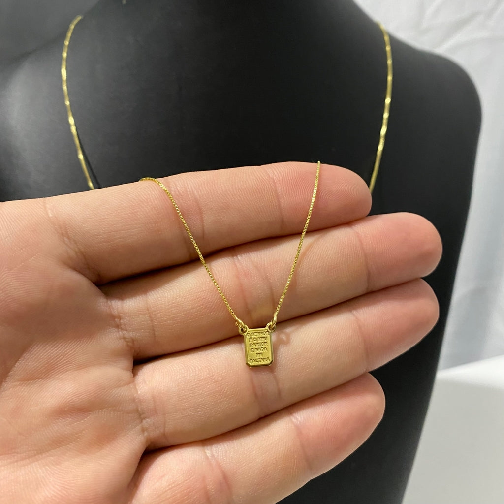 ESCAPULÁRIO VENEZIANA DEUS É FIEL/O SENHOR É O MEU PASTOR E NADA ME FALTARÁ - 1mm - 65cm