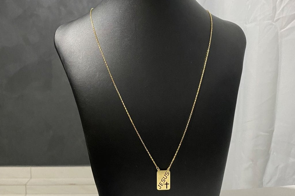 ESCAPULÁRIO VENEZIANA JESUS/CRUZ VAZADA - 2mm - 65cm