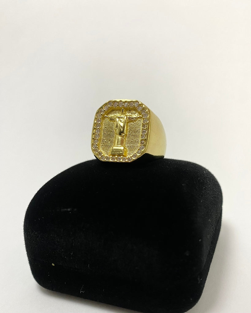 ANEL CRISTO REDENTOR COM BORDA CRAVEJADA