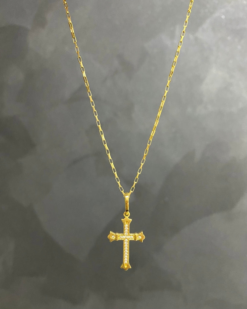 CORRENTE VENEZIANA 2MM + PINGENTE CRUZ CRAVEJADA MÉDIO