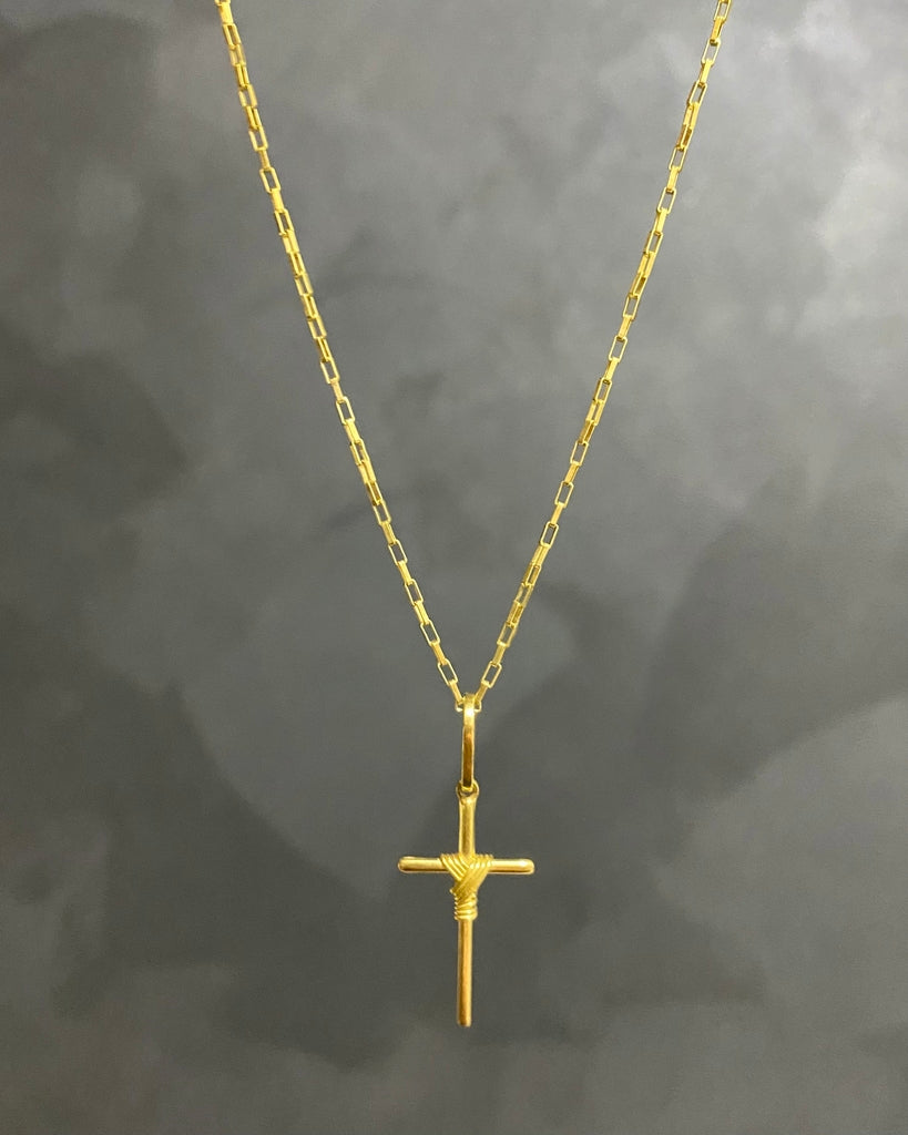 CORRENTE VENEZIANA 2MM + PINGENTE CRUZ AMARRADA PEQUENO