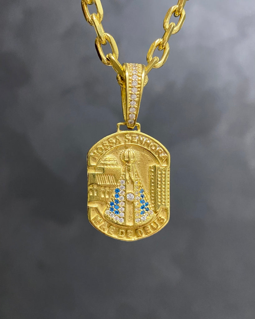 PINGENTE NOSSA SENHORA MÃE DE DEUS CRAVEJADO - 3,3x2,3cm