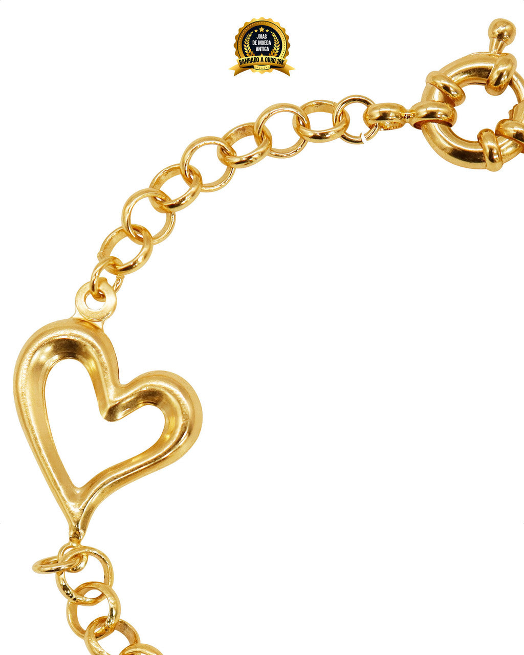 PULSEIRA FEMININA BANHADA: ELO PORTUGUÊS COM CORAÇÃO